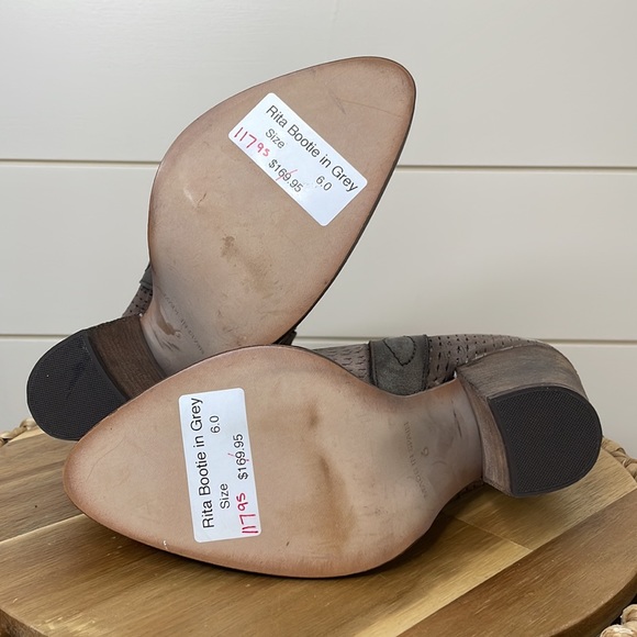 NEW Hazel Blues NM by Naughty Monkey Rita Bootie Grey Brown Distressed Leather 6 - Picture 6 of 6